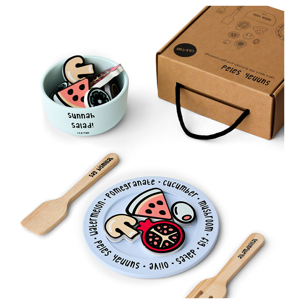Lila And Tiny - Sunnah Salad Wooden Set - 18pcs