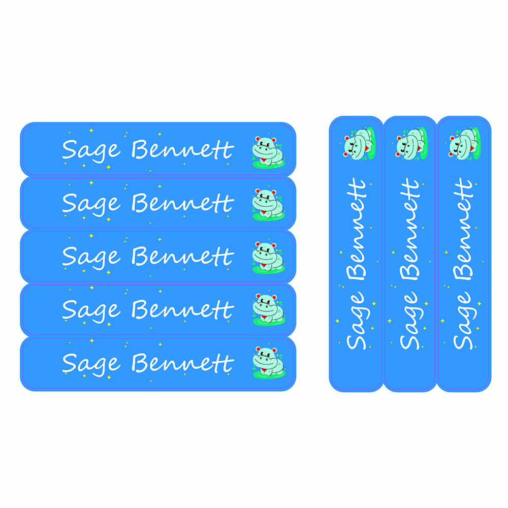 ليدي بوغ ليبلز - ملصقات كبيرة مقاومة للماء مخصصة - فرس النهر المبتسم - 30 قطعة