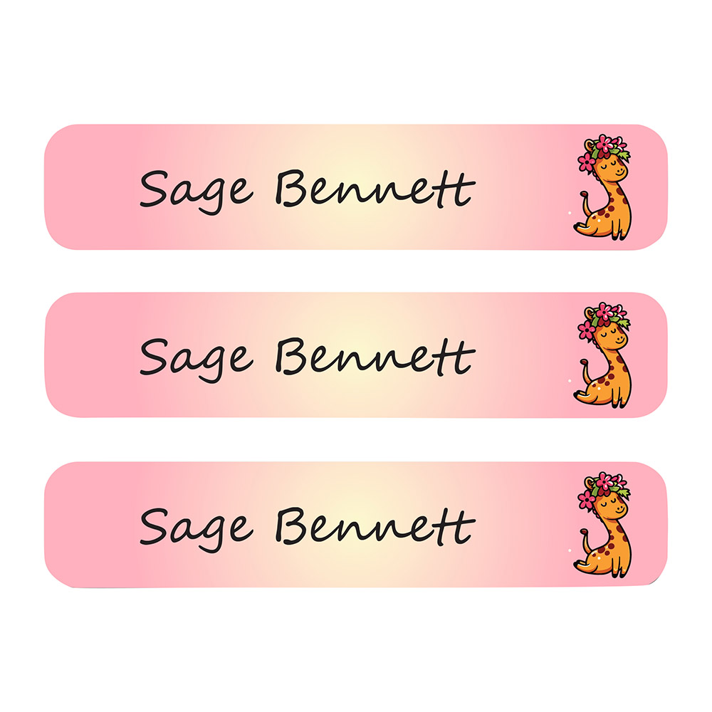 ليدي بوغ ليبلز - ملصقات كبيرة مقاومة للماء مخصصة - زرافة تيارا - 30 قطعة
