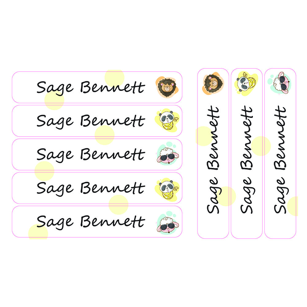 ليدي بوغ ليبلز - ملصقات كبيرة مقاومة للماء ومخصصة - خروف في أكواب - 30 قطعة