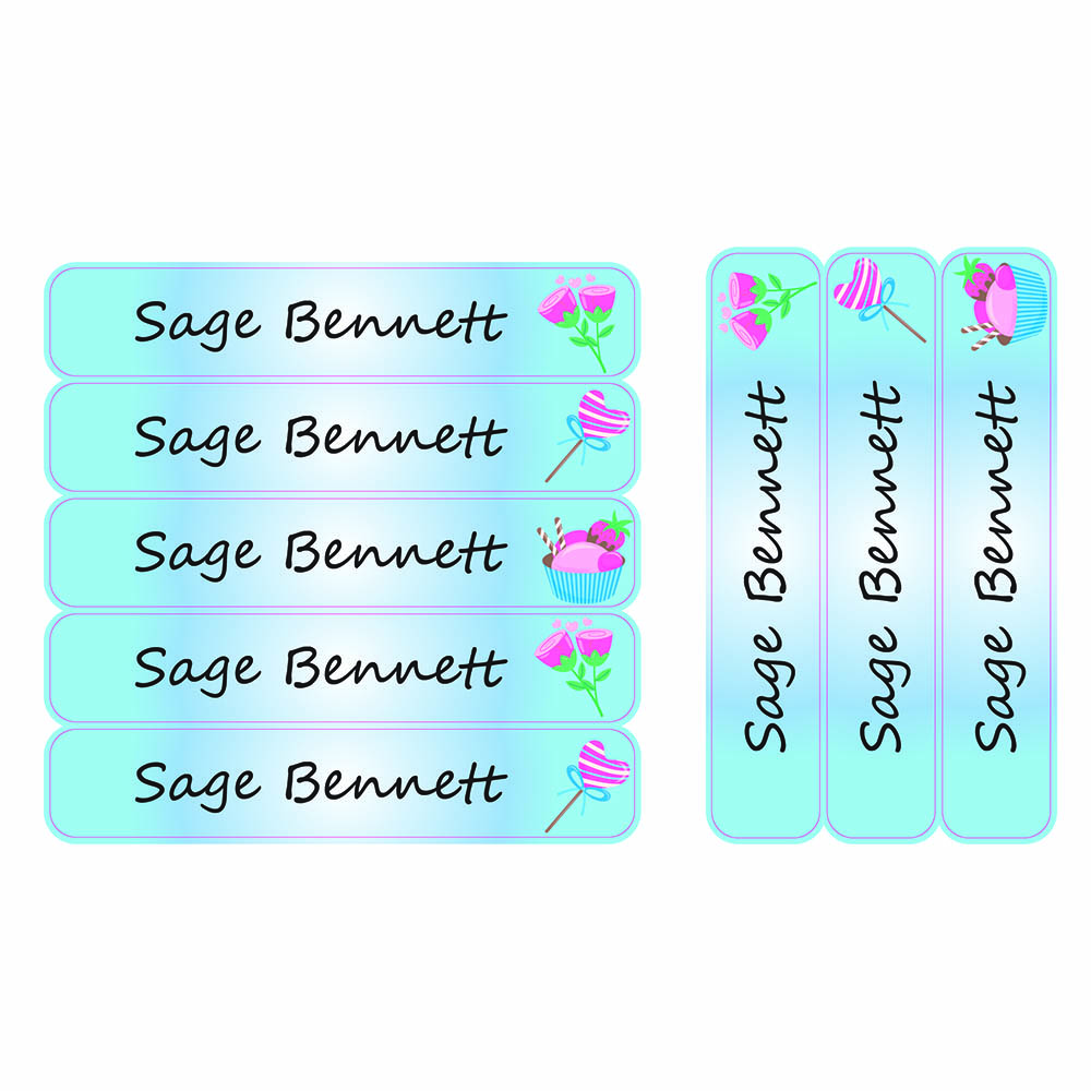 ليدي بوغ ليبلز - ملصقات كبيرة مقاومة للماء مخصصة - زهرة الآيس كريم - 30 قطعة