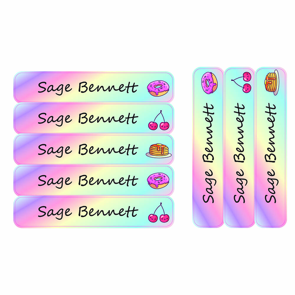 Ladybug Labels - Personalized Waterproof Large Labels - Donut - 30pcs