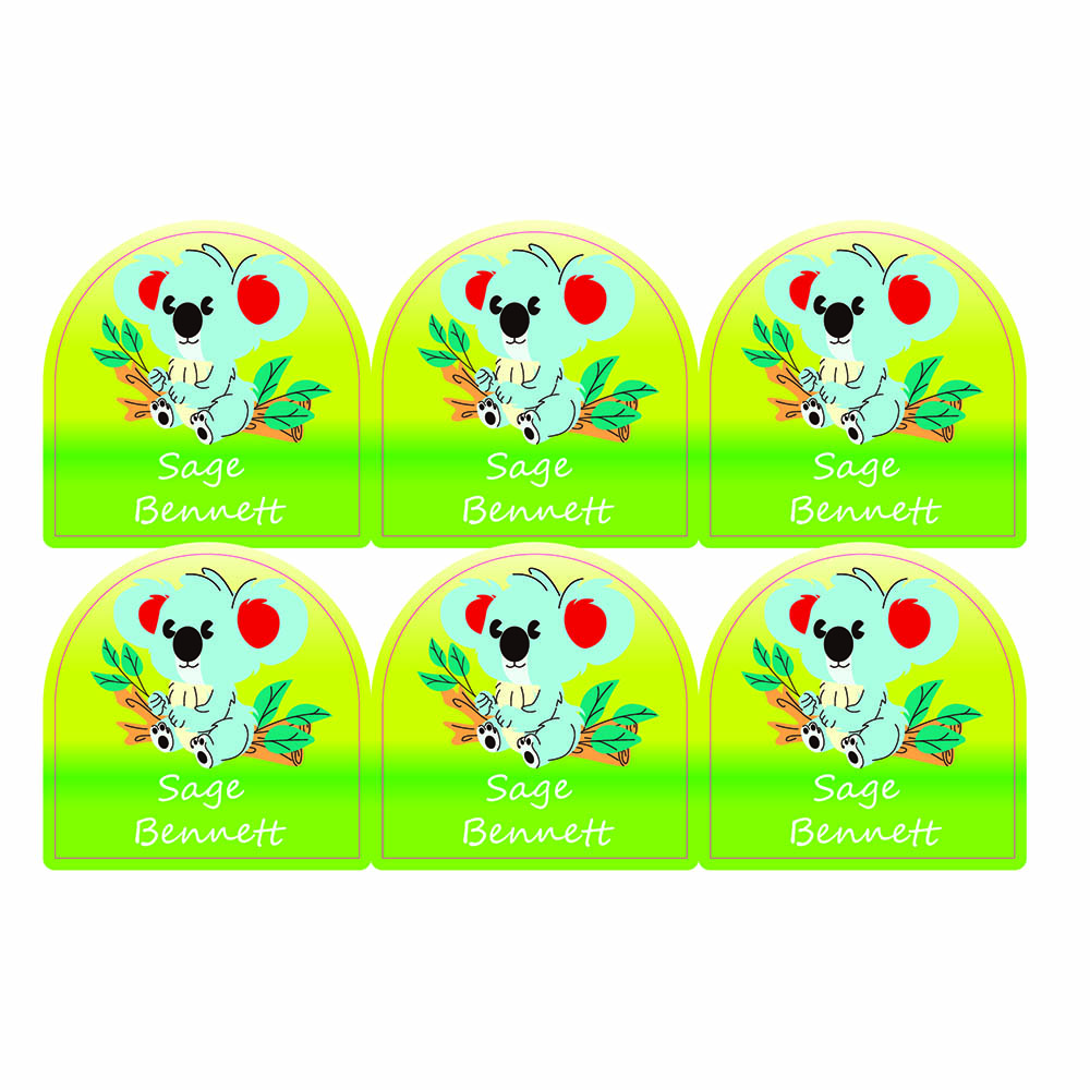 Ladybug Labels - Personalized Shoe Labels - Koala - 12pcs
