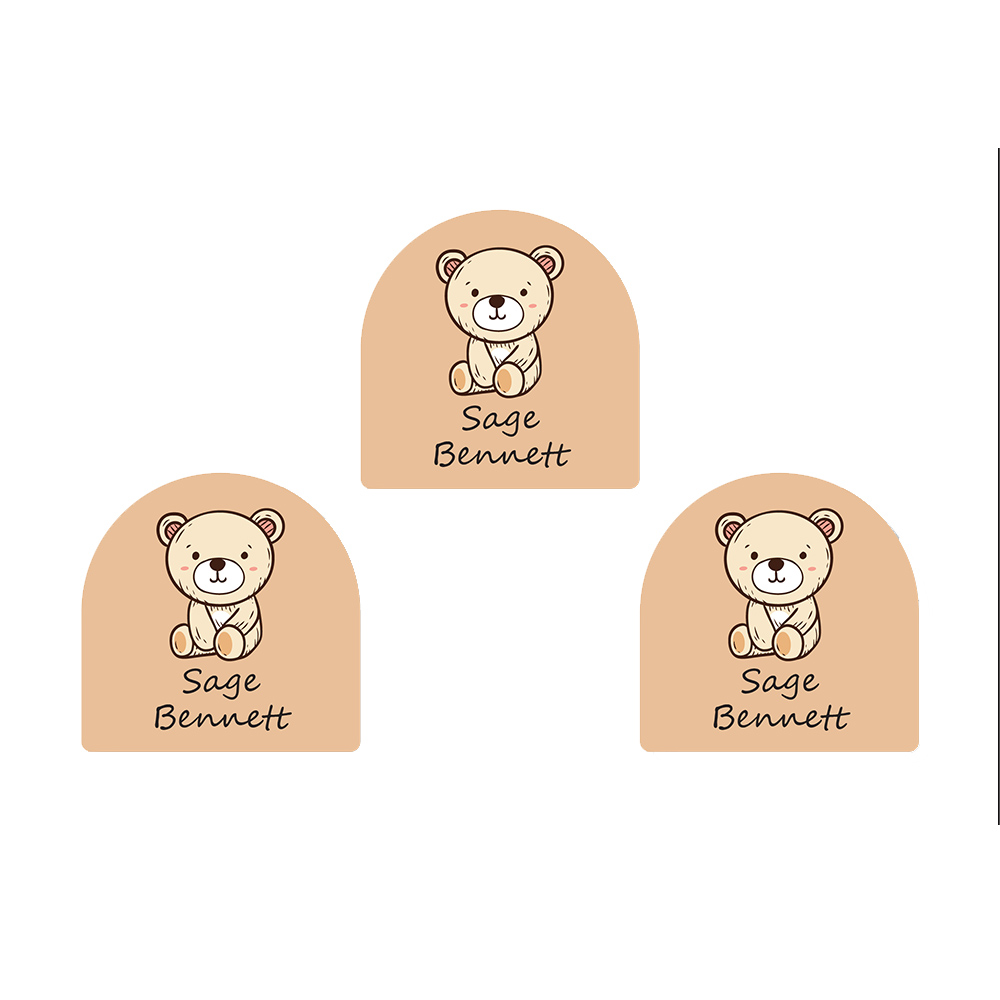 ليدي بوغ ليبلز - ملصقات أحذية مخصصة - دب فيونكة - 12 قطعة