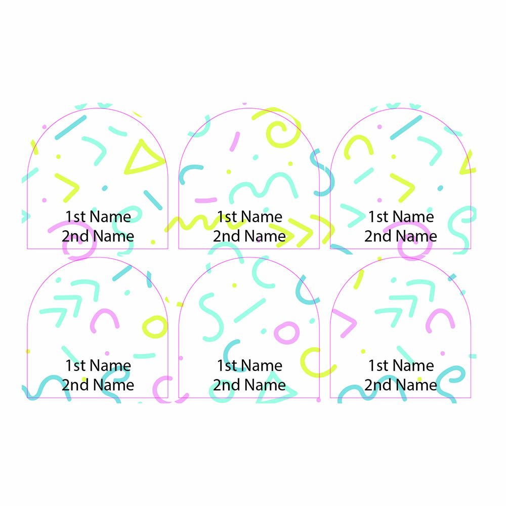 ليدي بوغ ليبلز - ملصقات أحذية مخصصة - سيمبلي كونفيتي - 12 قطعة