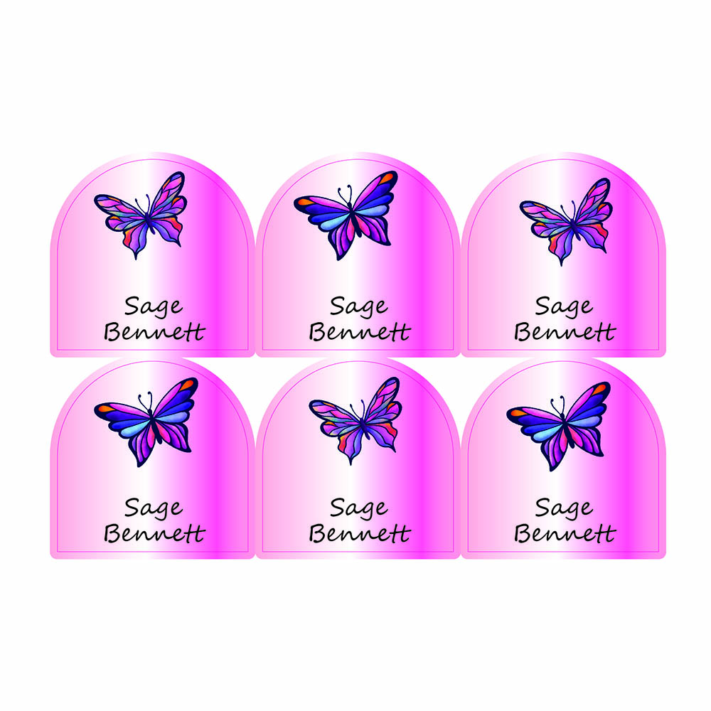 ليدي بوغ ليبلز - ملصقات أحذية مخصصة - فراشة زرقاء - 12 قطعة