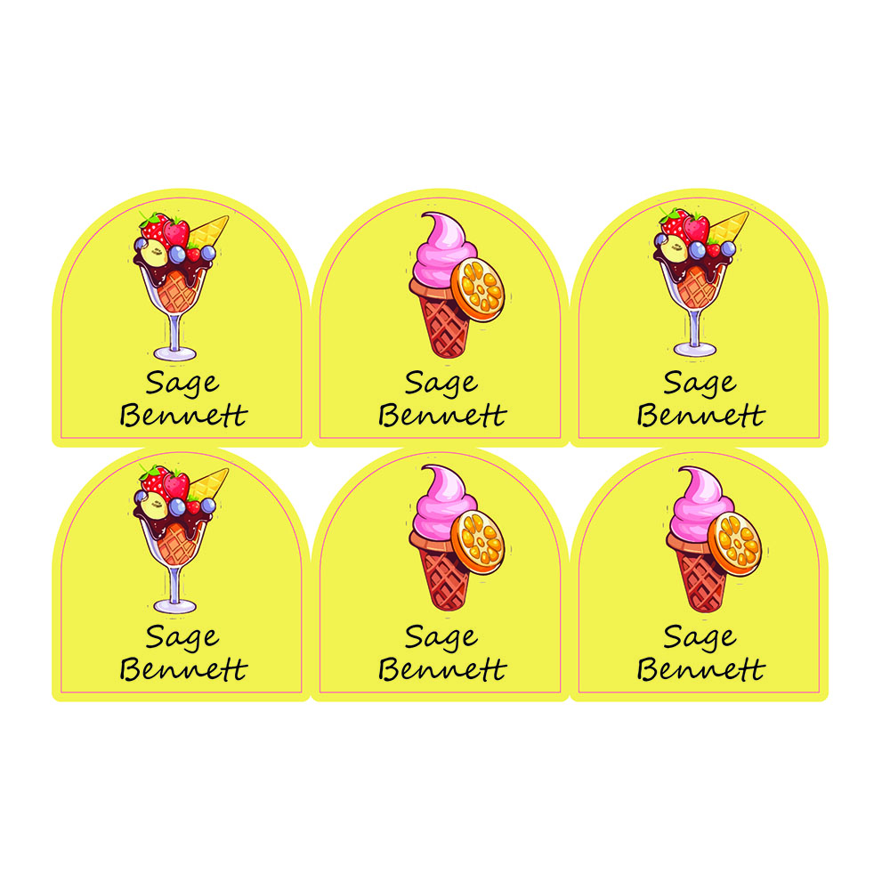 ليدي بوغ ليبلز - ملصقات أحذية مخصصة - آيس كريم - 12 قطعة