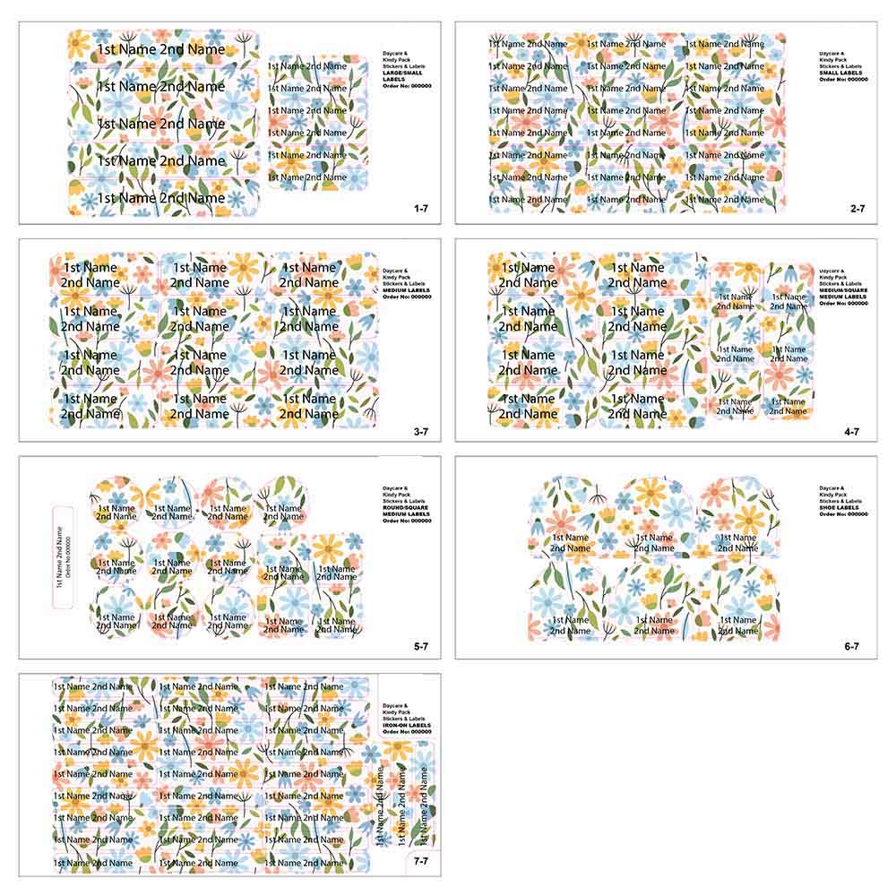 Ladybug Labels - Personalized Waterproof Labels Flower Wallpaper - 111pcs