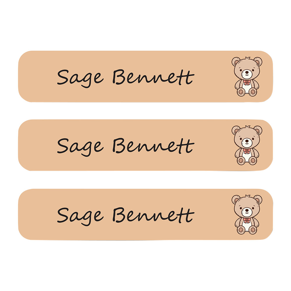 Ladybug Labels - Personalized Waterproof Labels - Bow Teddy - 111pcs