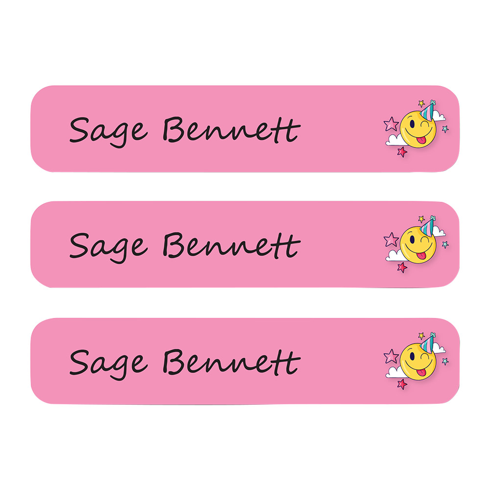ليدي بوغ ليبلز - ملصقات مخصصة مقاومة للماء - ابتسامة وردية - 111 قطعة