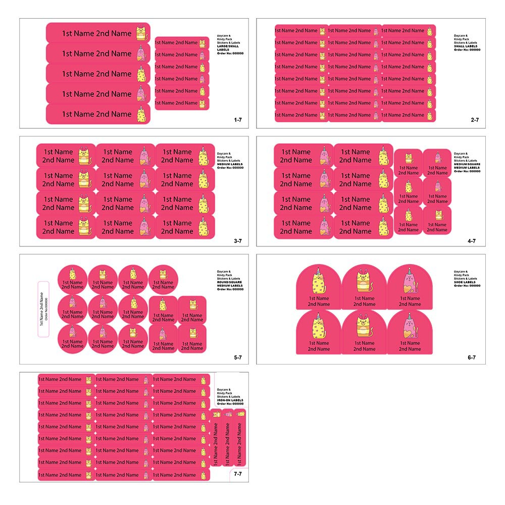 ليدي بوغ ليبلز - ملصقات مخصصة مقاومة للماء - قطة كسولة - 111 قطعة