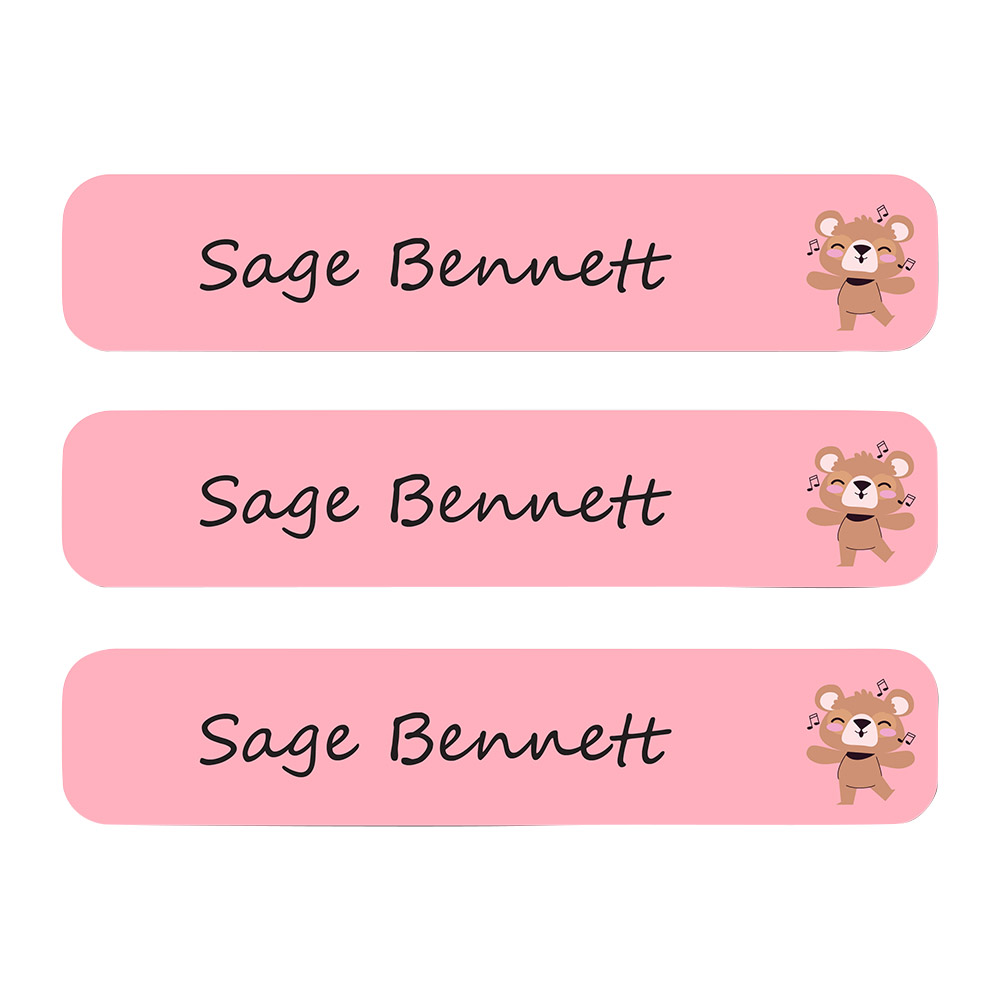 Ladybug Labels - Personalized Waterproof Labels - Teddy Bear - 111pcs