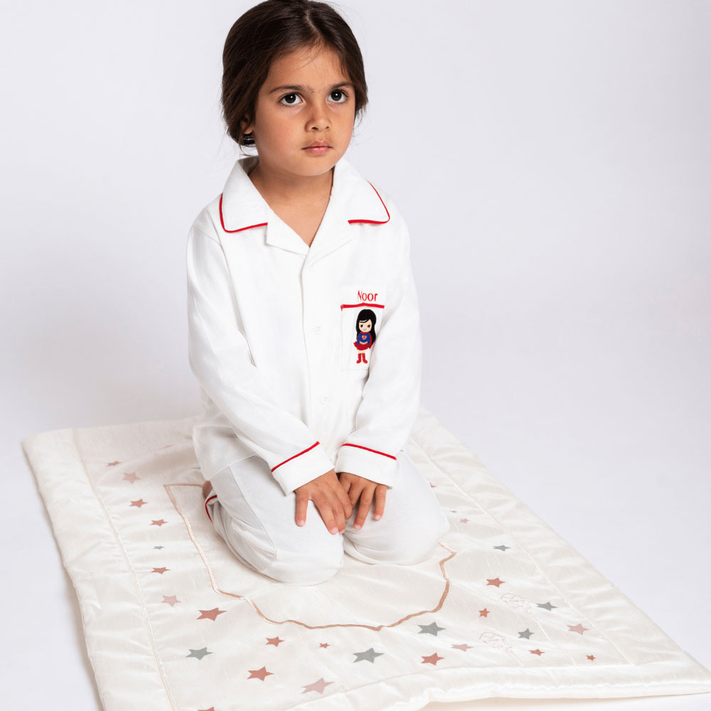 ليتل آي ايه - سجادة صلاتي الأولى - أزرق وأبيض