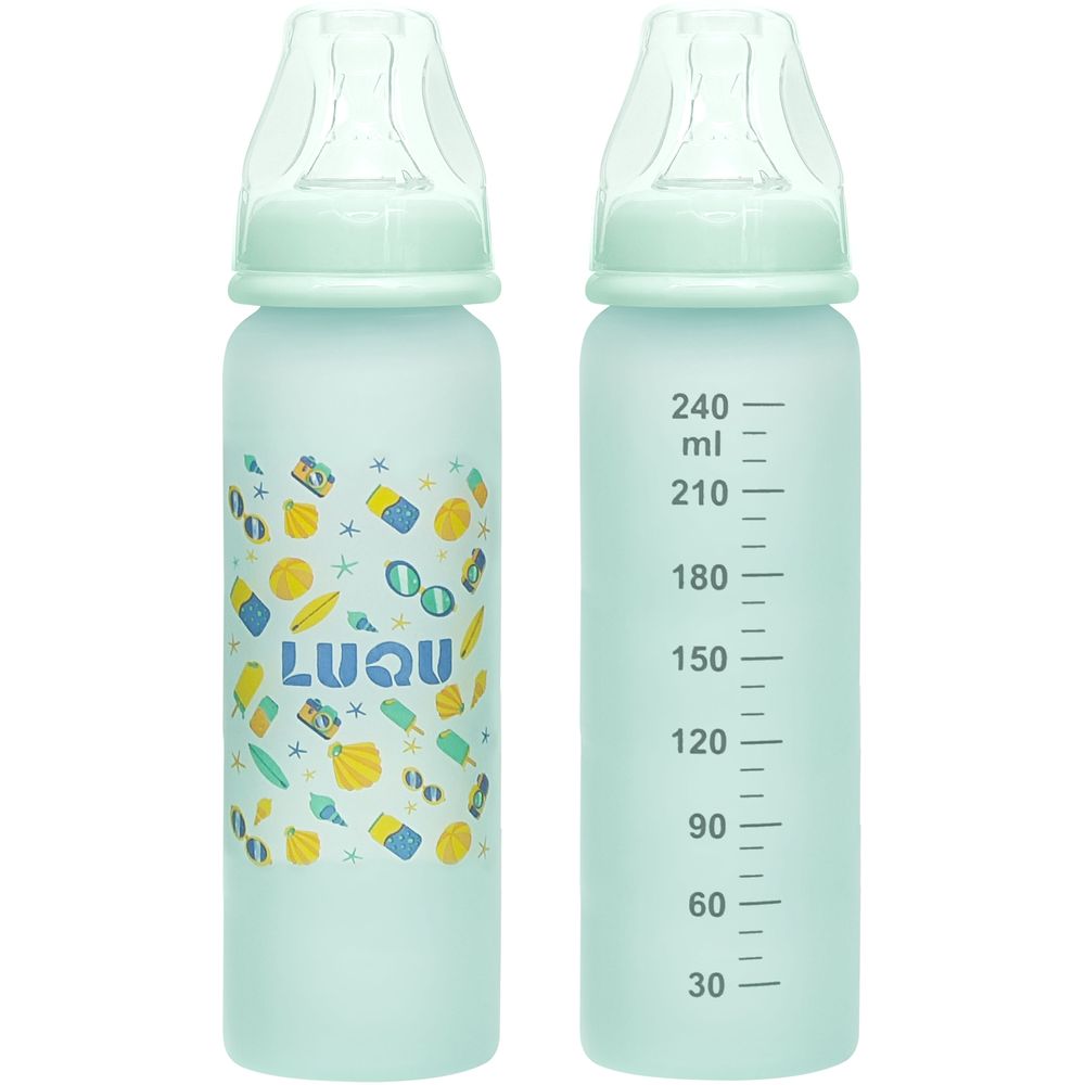لوكو - رضّاعة مغطاة بالسيليكون - 240 مل - أخضر