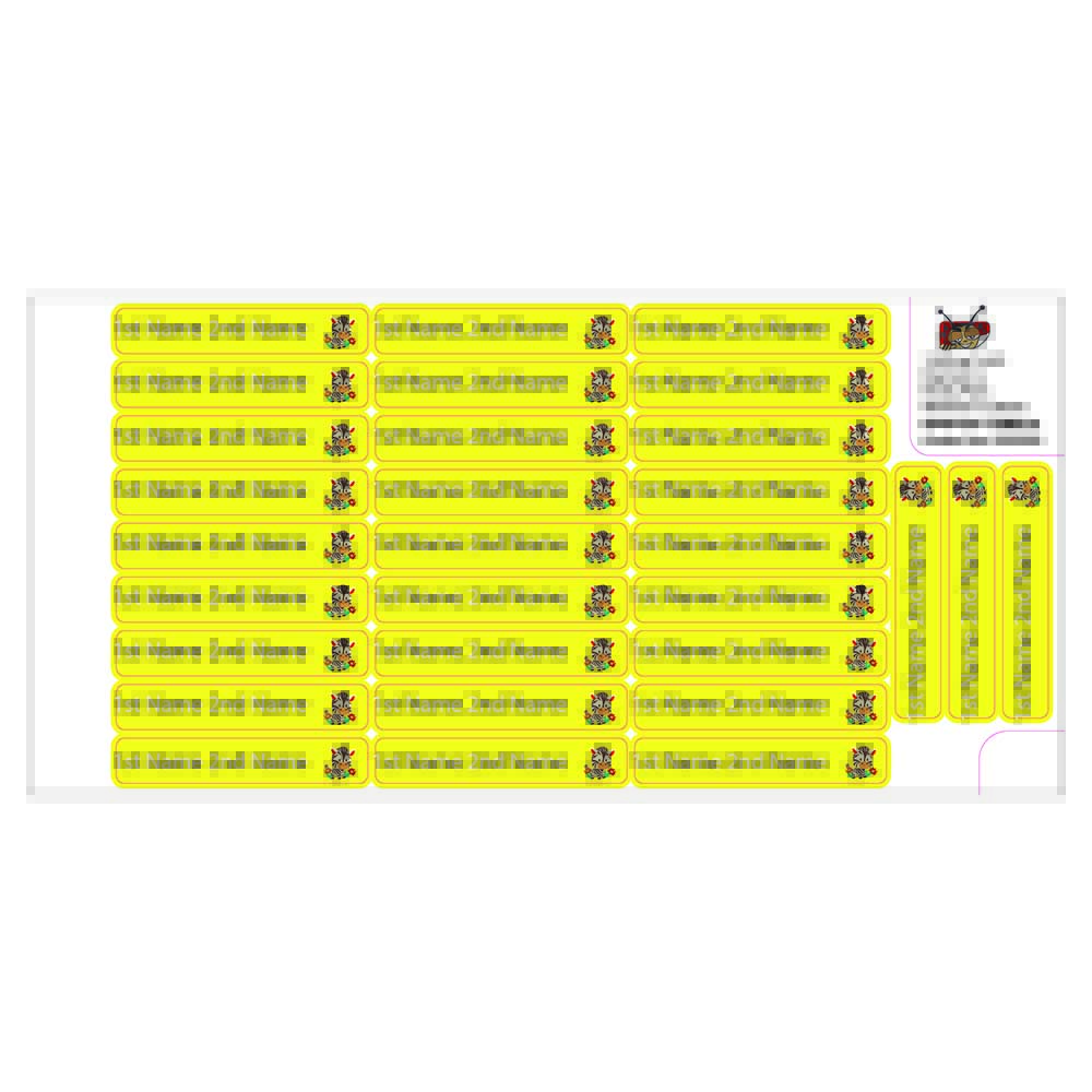 ليدي بوغ ليبلز - ملصقات مخصصة قابلة للكي - حمار وحشي سعيد - 50 قطعة