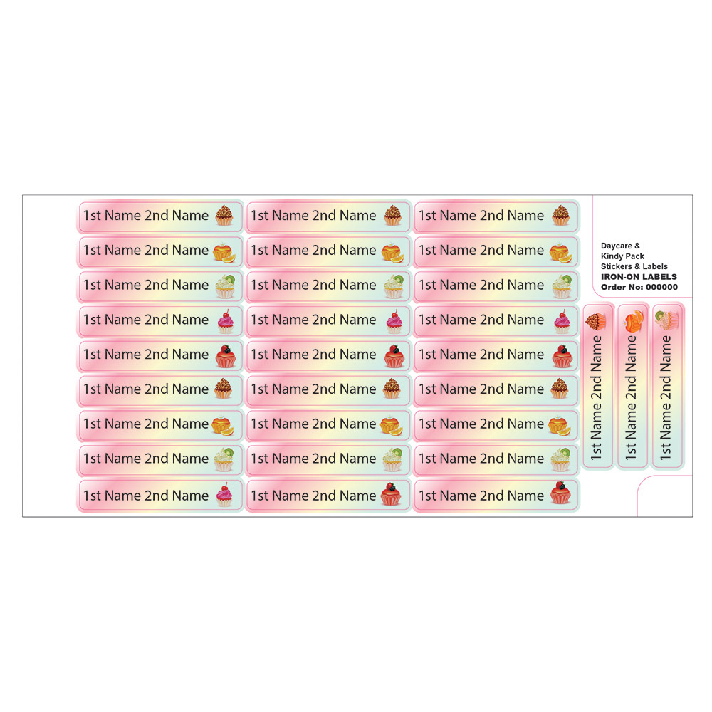 Ladybug Labels - Personalized Iron On Labels - Kiwi Cupcake - 50pcs