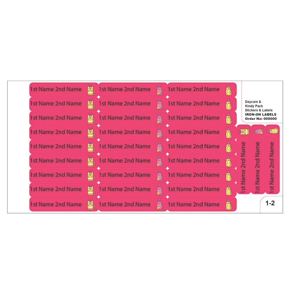 Ladybug Labels - Personalized Iron On Labels - Lazy Cat - 50pcs