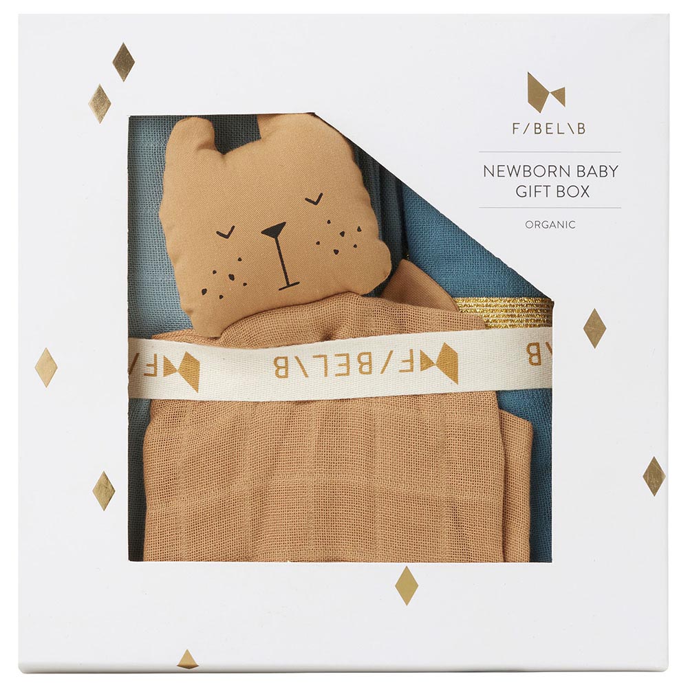 Fabelab - Organic Newborn Baby Gift Box - 3 Pack - Cottage Blue Mix