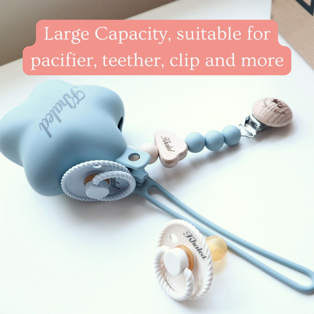 Mommy's Charms - Personalized Silicone Pacifier Case - Beige