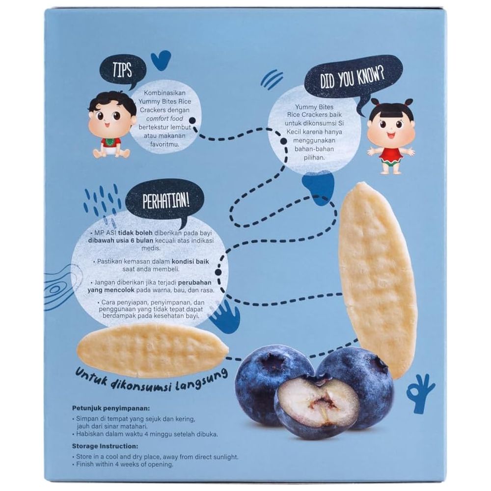 Yummy Bites - Rice Cracker Blueberry Flavour - 50g