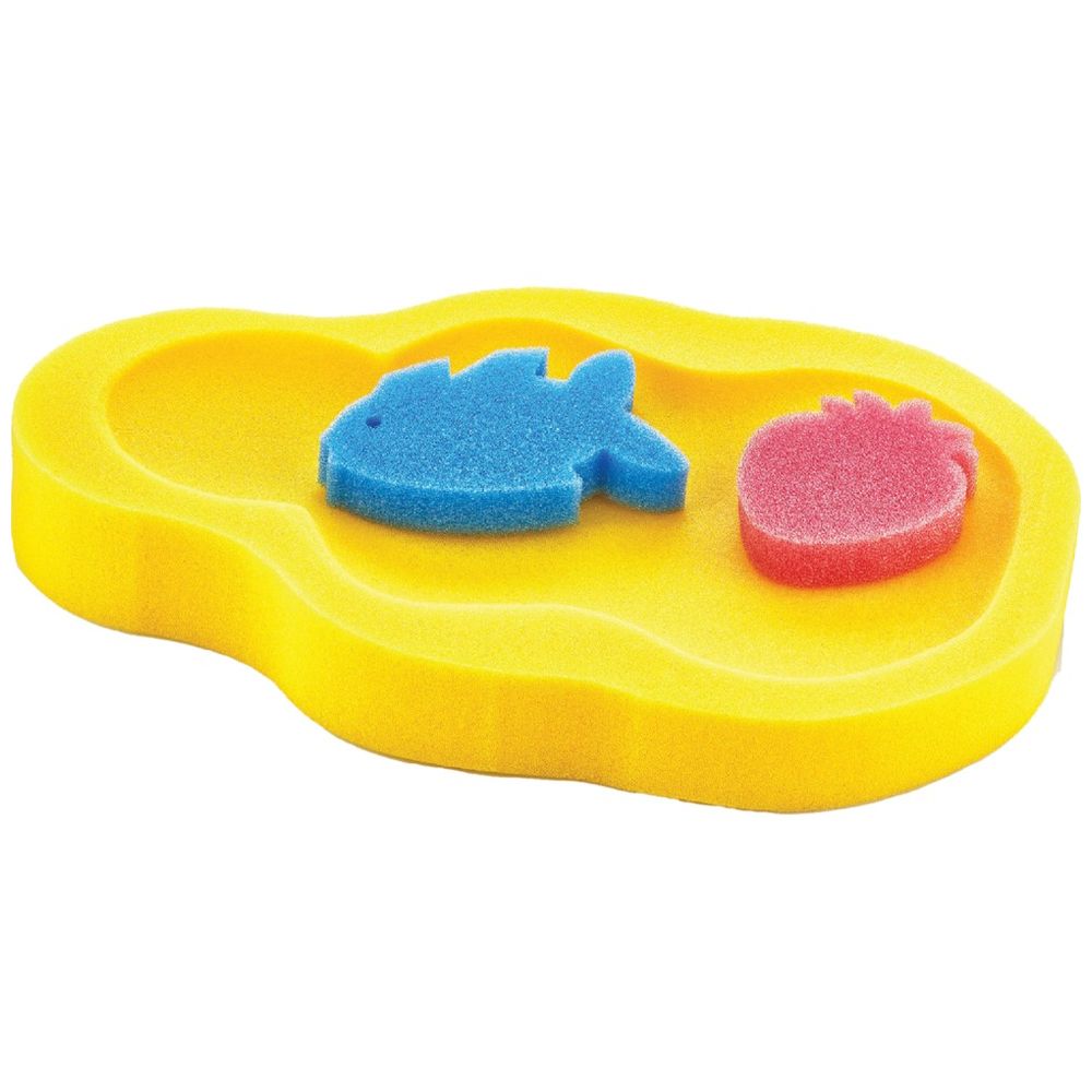 بيبي جيم - إسفنجة استحمام للرضّع - أصفر