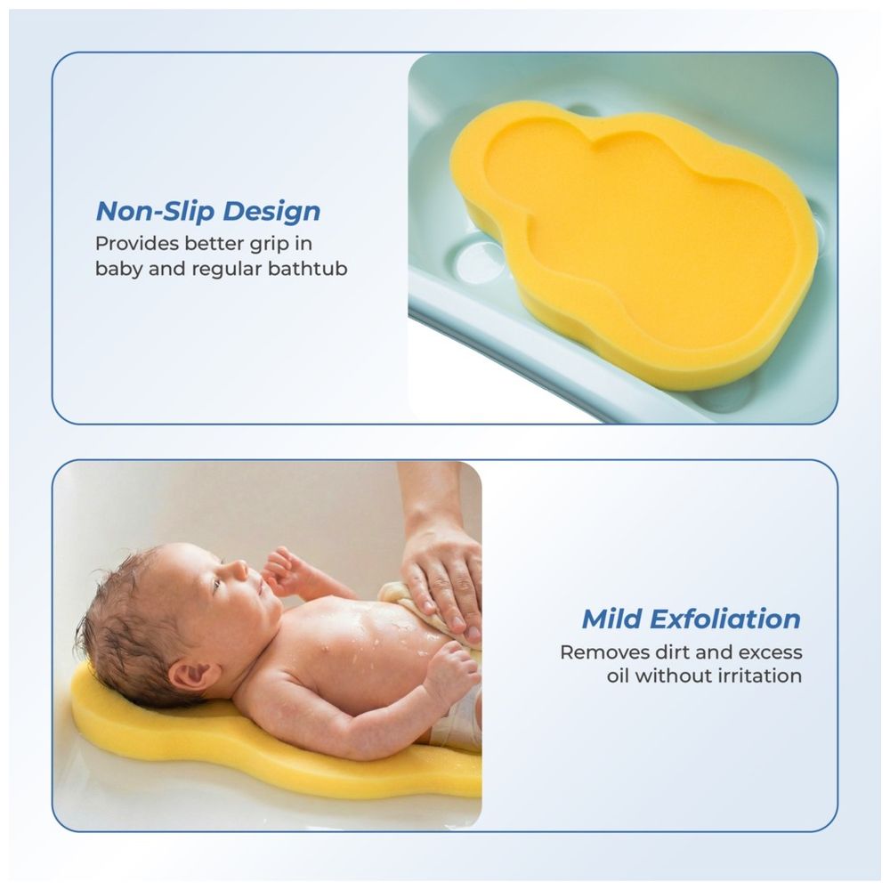 بيبي جيم - إسفنجة استحمام للرضّع - أصفر