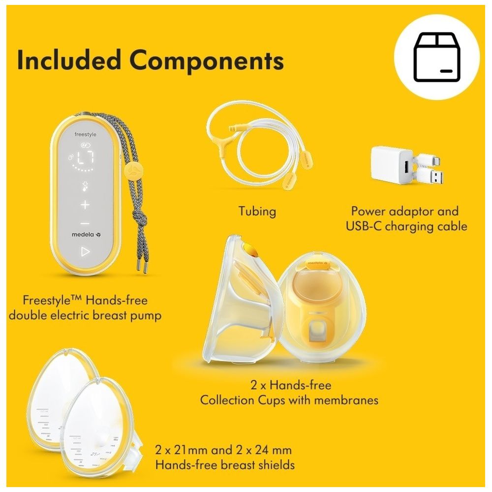 ميديلا - مضخة الثدي القابلة للارتداء فري ستايل بدون استخدام اليدين مع إمكانية الاتصال بالتطبيق