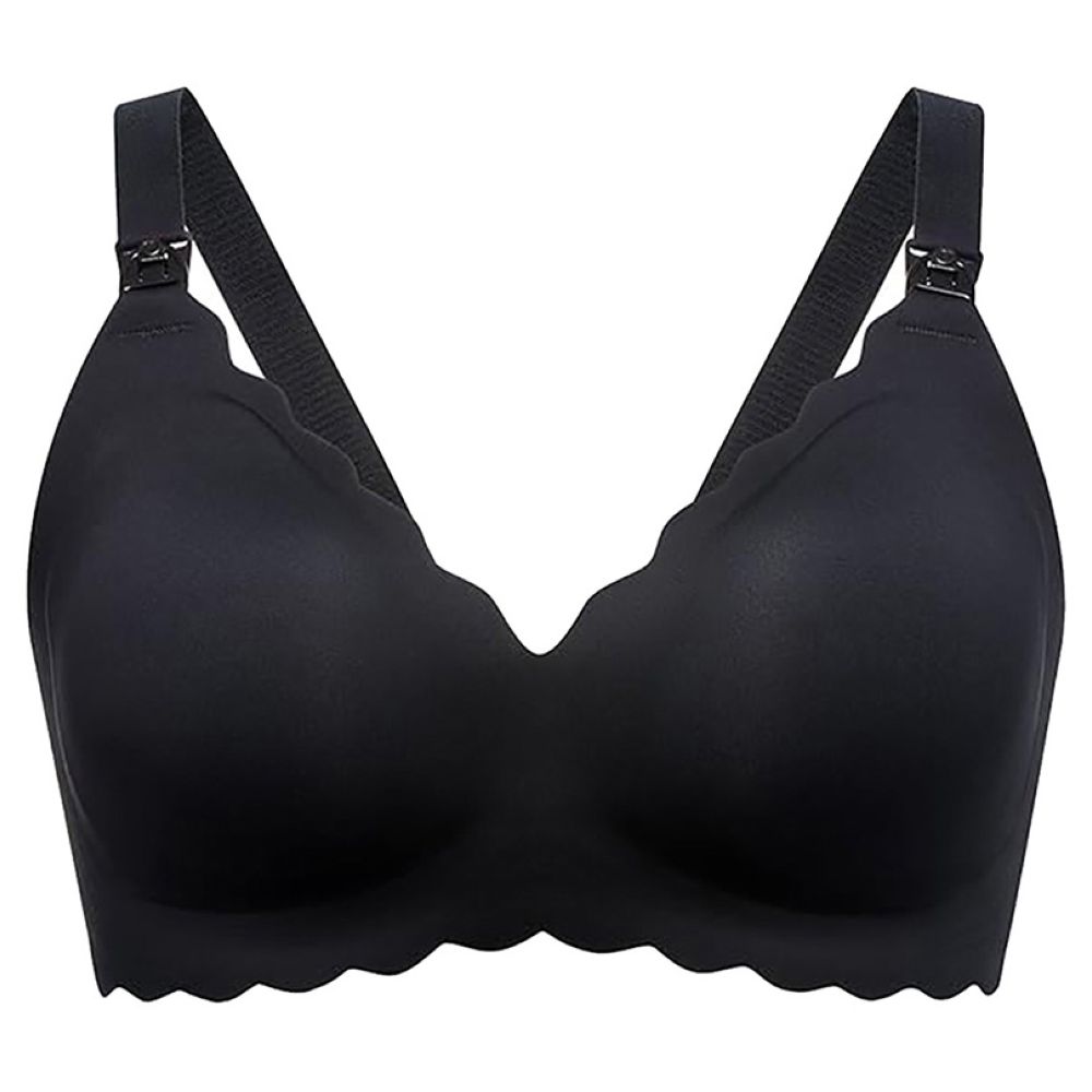 Momcozy - Jelly Strip Seamless Push Up Nursing Bra - Black