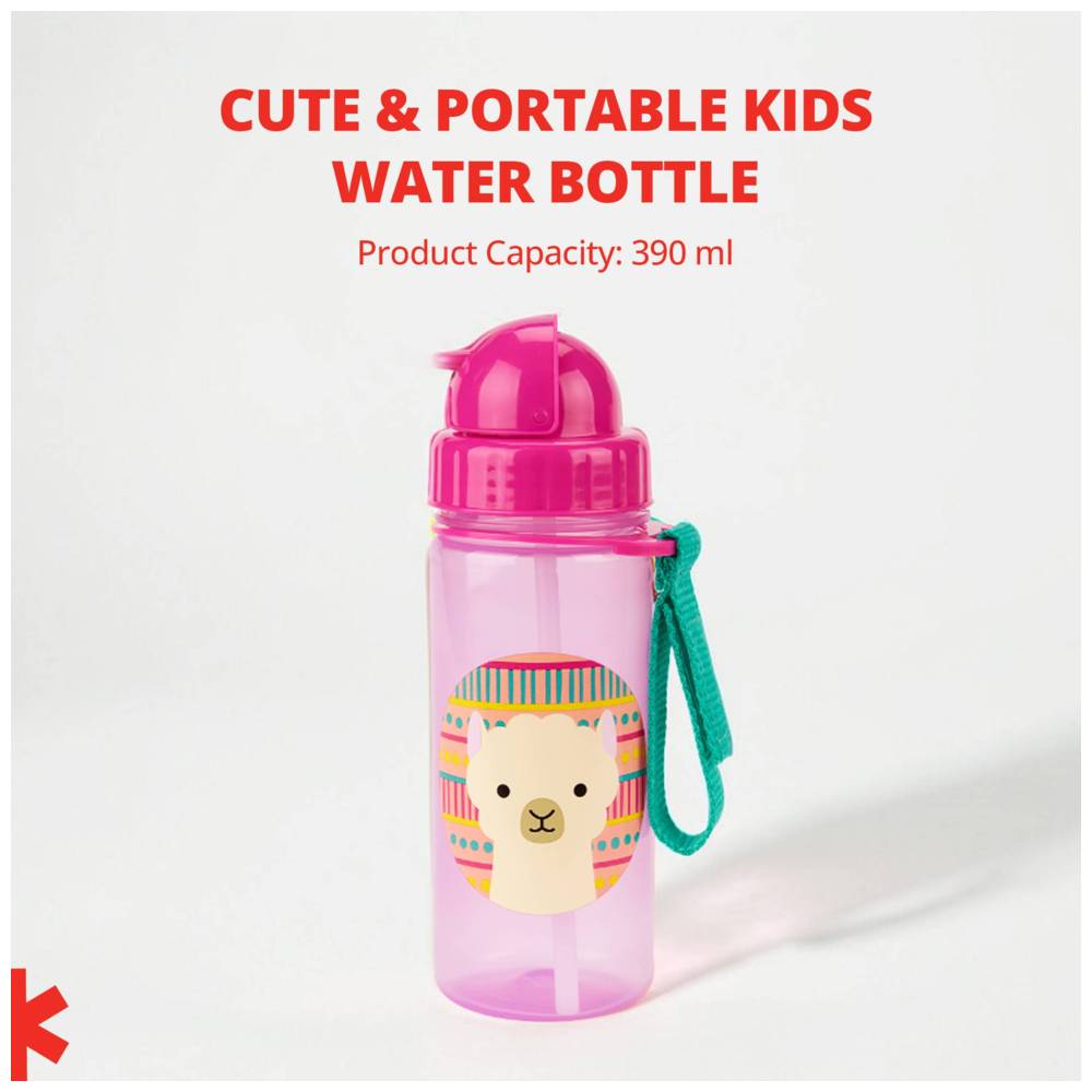 SkipHop - Zoo Straw Bottle - Llama - 350ml