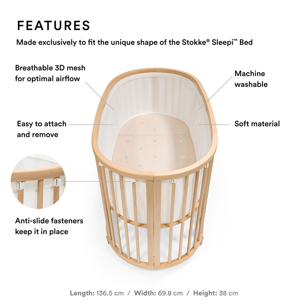 Stokke Sleepi Bed Mesh Liner Only - White