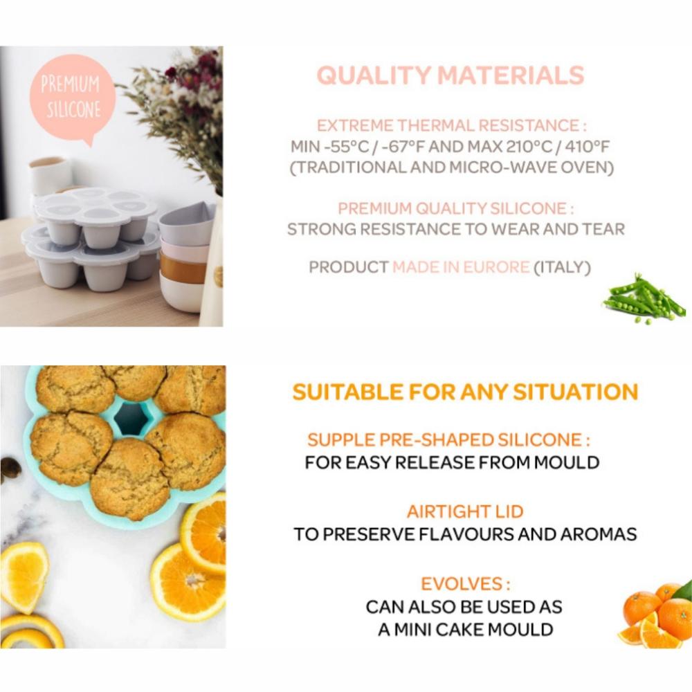 بيبا - حافظة سليكون متعددة الأقسام - 150 مل - أزرق