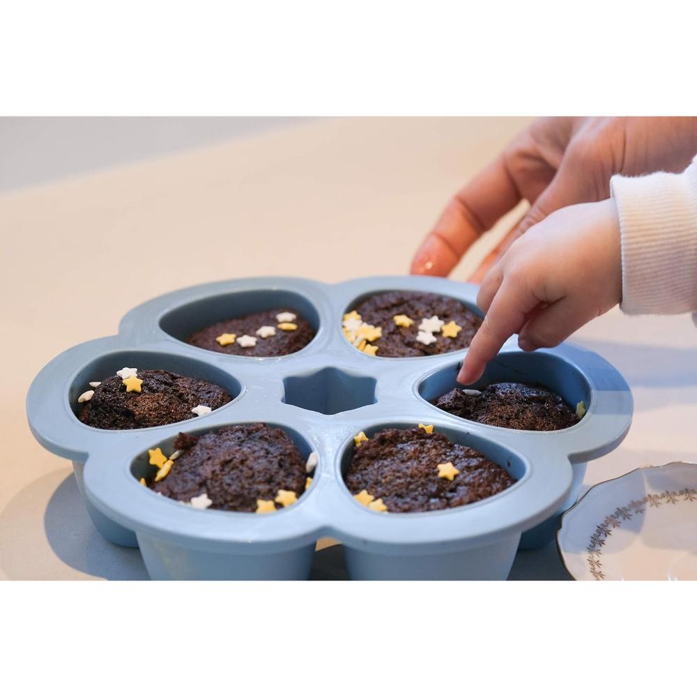 بيبا - حافظة سليكون  متعددة الأقسام - 90 مل - أزرق