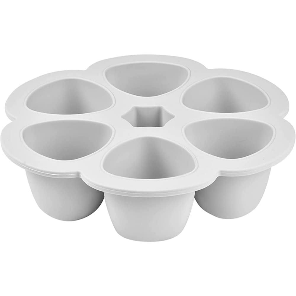 بيبا - حافظة سليكون متعددة الأقسام - 6×90 مل - رمادي فاتح