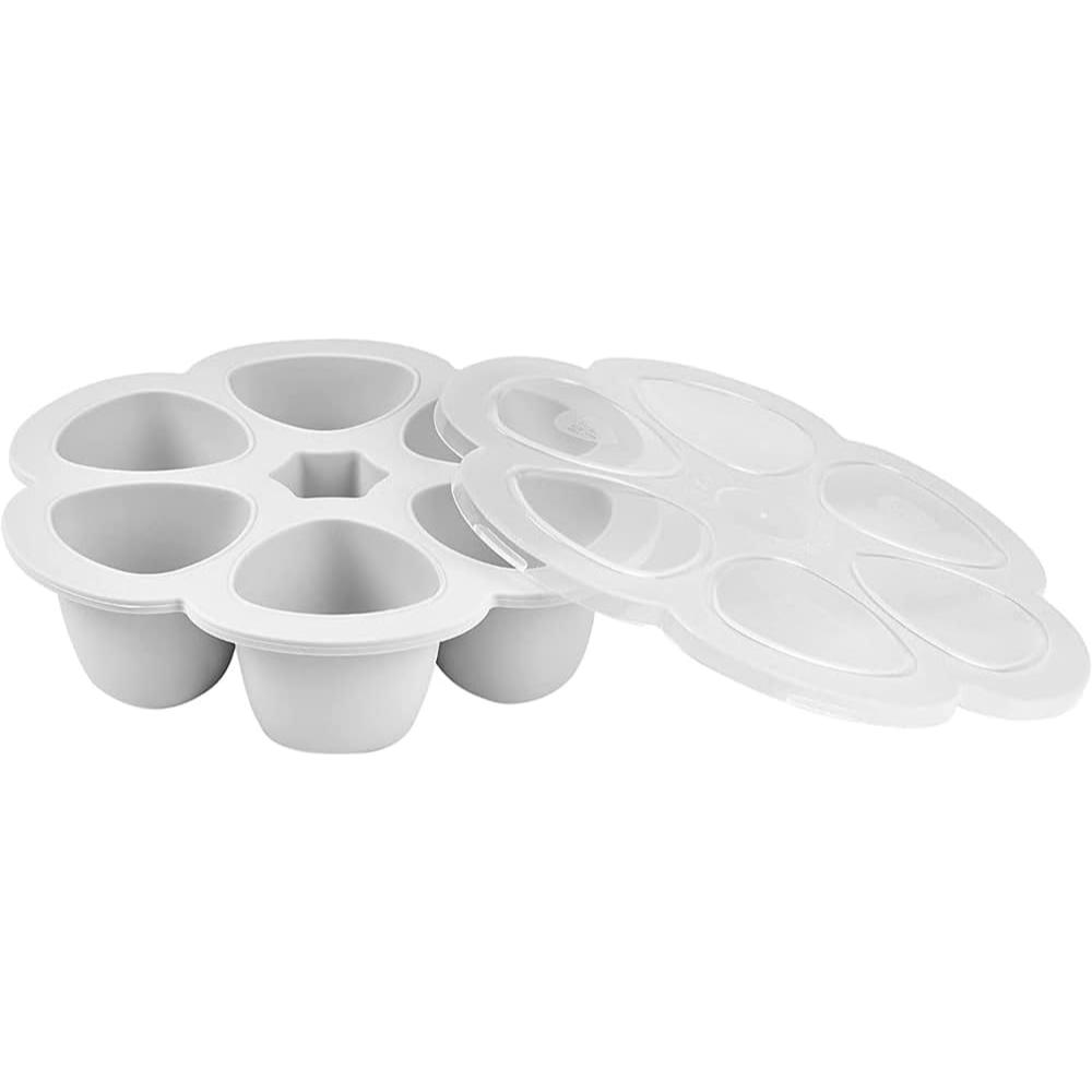 بيبا - حافظة سليكون متعددة الأقسام - 6×90 مل - رمادي فاتح