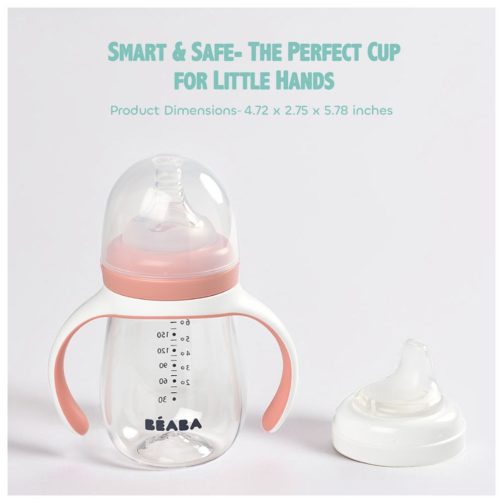 Beaba - 2-in-1 Learning Cup - Old Pink - 210 ml
