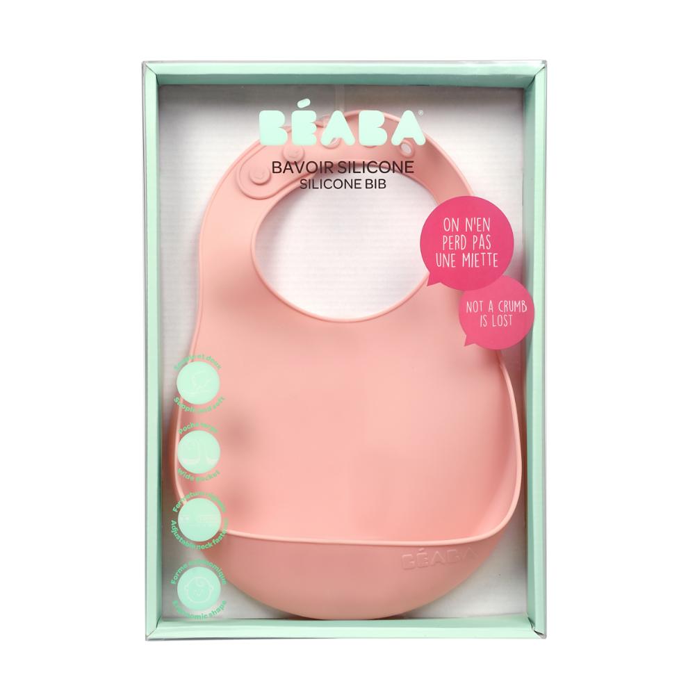 Beaba - Silicone Bib - Old Pink