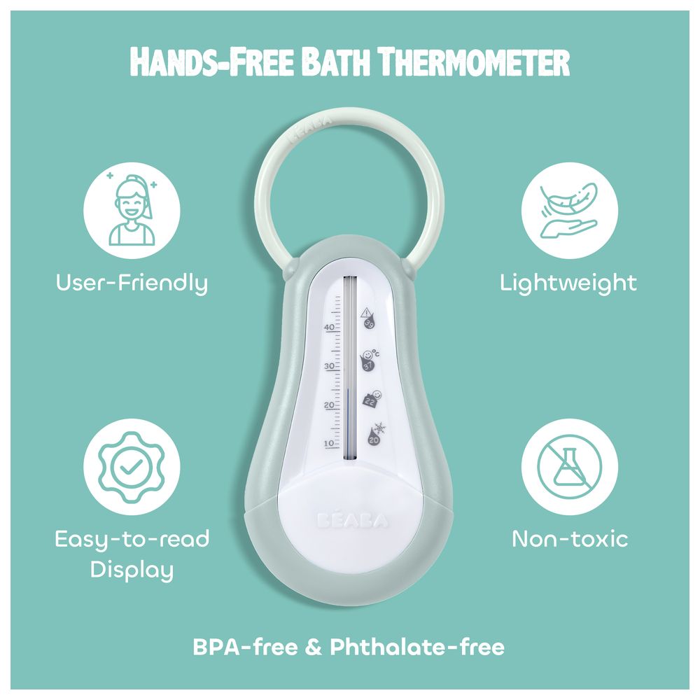 بيبا - ميزان حرارة للسوائل وحوض الإستحمام - أزرق وأخضر