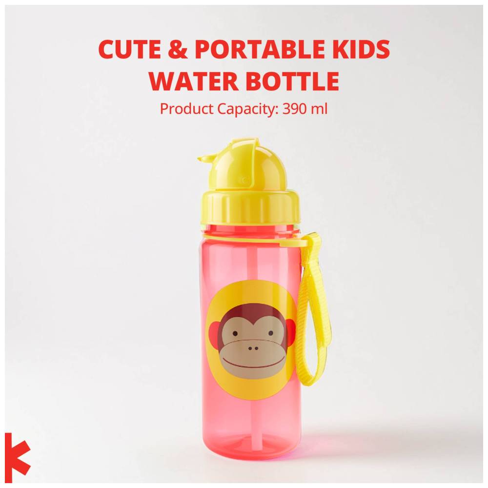 SkipHop - Zoo Straw Bottle - Monkey - 384ml