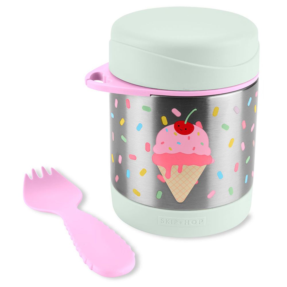 Skiphop Spark Style Food Jar 325ml with Fork - Ice Cream