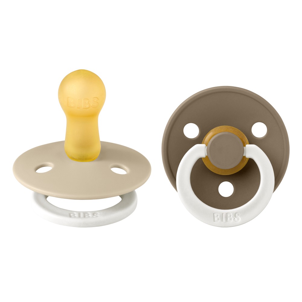 Bibs - Glow Colour S2 Pacifiers - Pack of 2 - Vanilla/Dark Oak