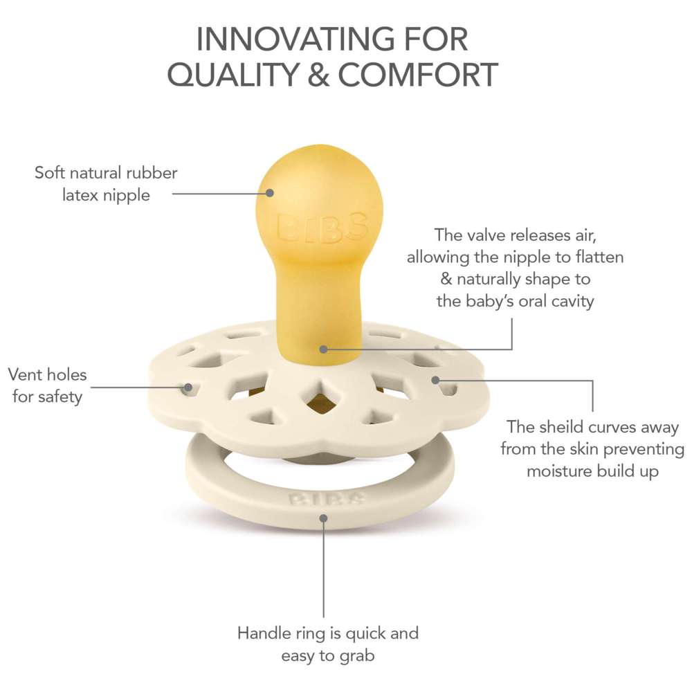 Bibs - Boheme S1 Pacifiers - Pack of 2 - Ivory/Blossom