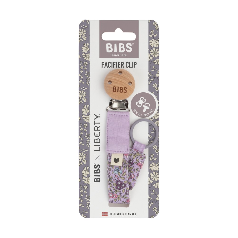 Bibs - Liberty Pacifier Clip Camomile Lawn - Violet Sky