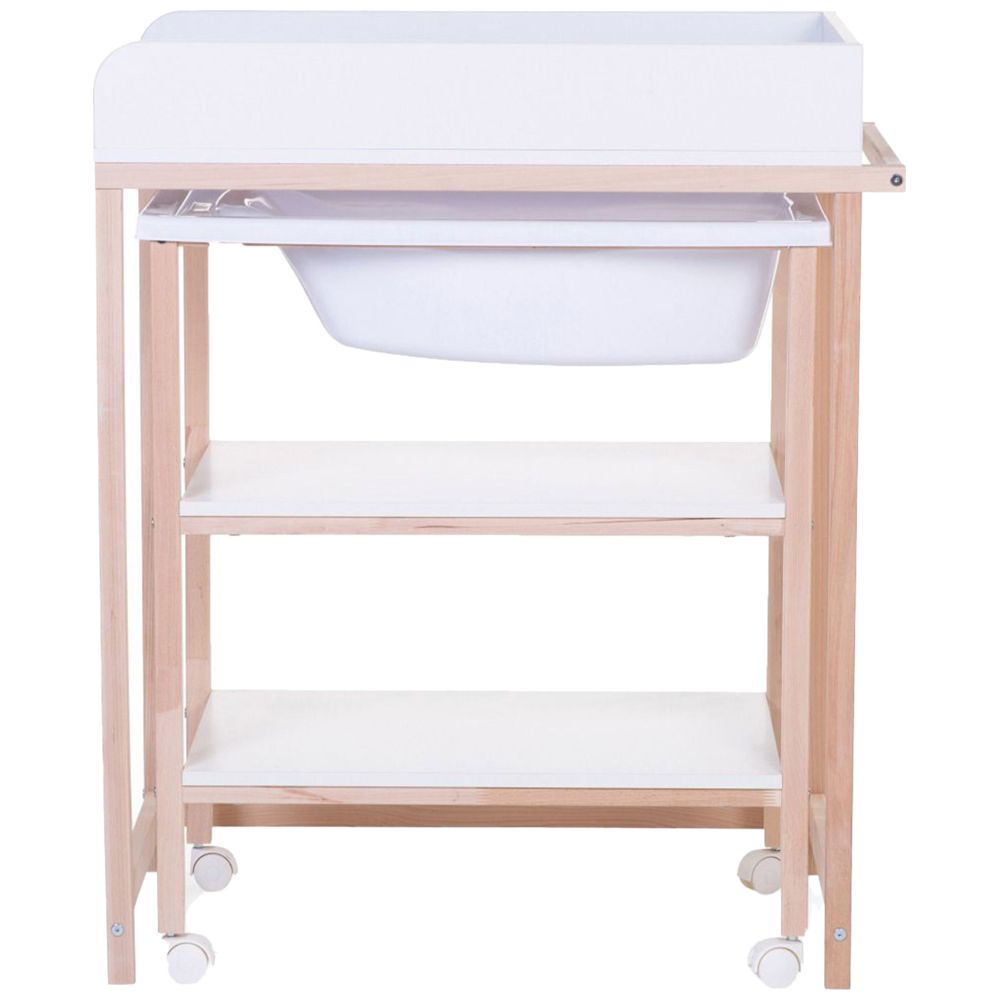 تشايلد هوم - طاولة غيار مع حوض استحمام وعجلات (صندوق 1/2) 