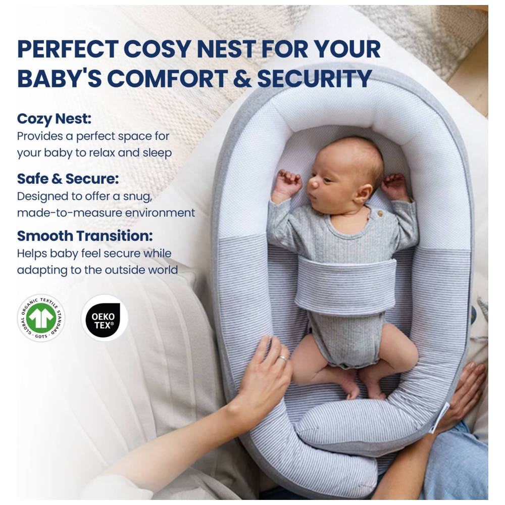 Doomoo Cocoon Baby Nest - Classic Grey