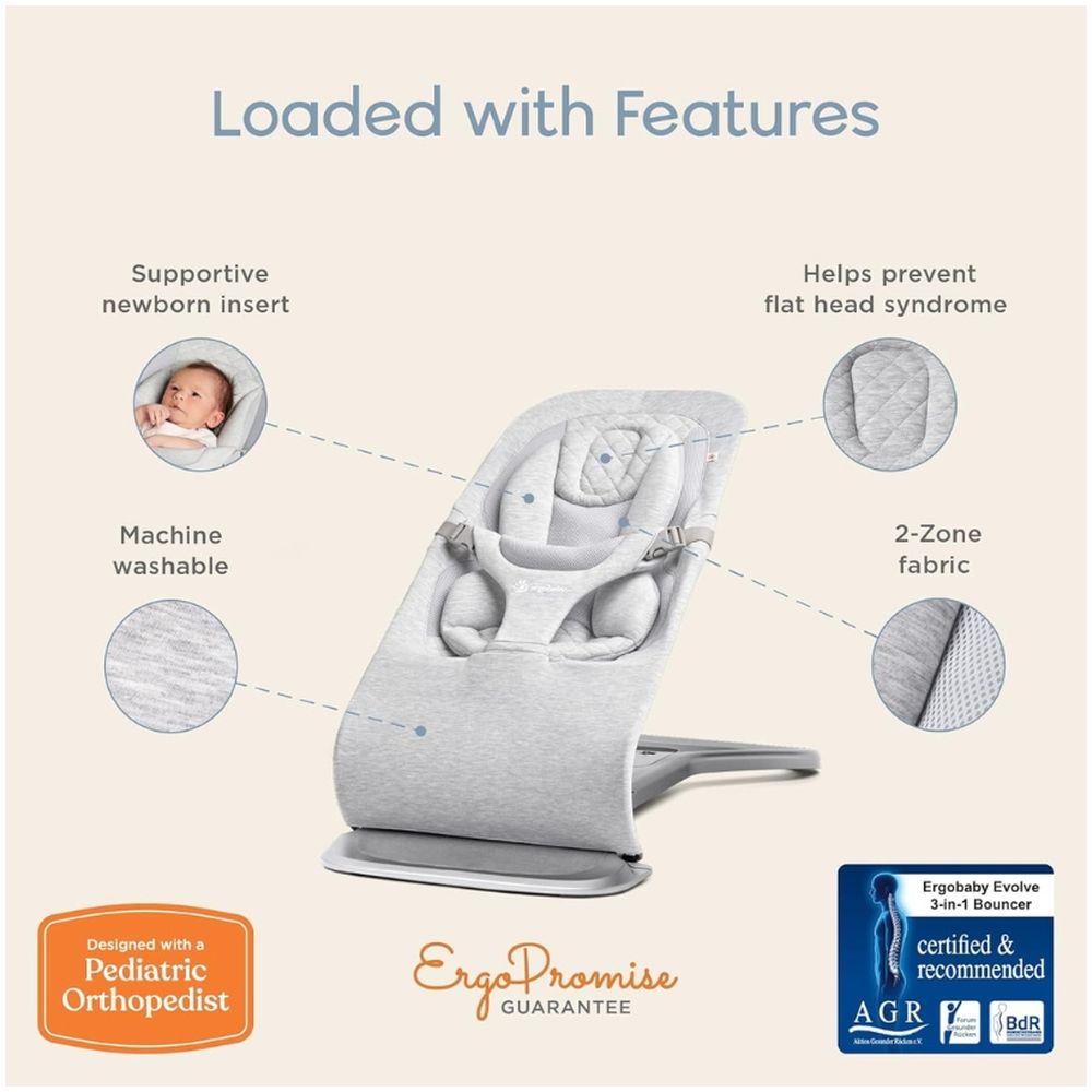 Ergobaby Evolve Bouncer - Charcoal Grey