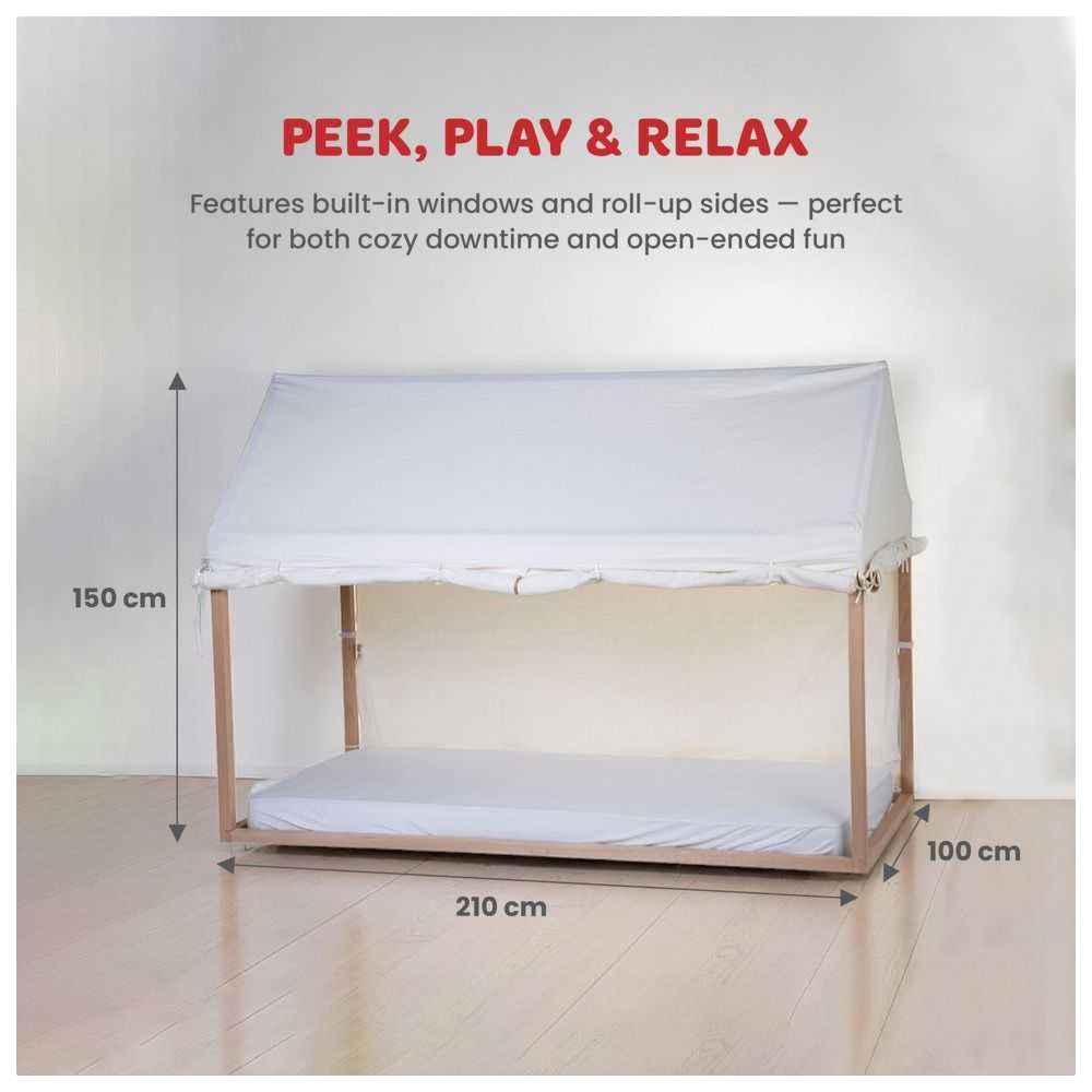 تشايلد هوم - غطاء مهد تيبي على شكل بيت - أبيض