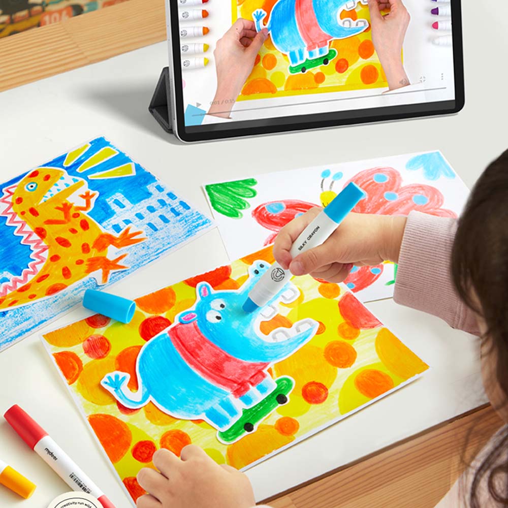 أقلام تلوين دوارة قابلة للغسل من ماي دير - 8 قطع