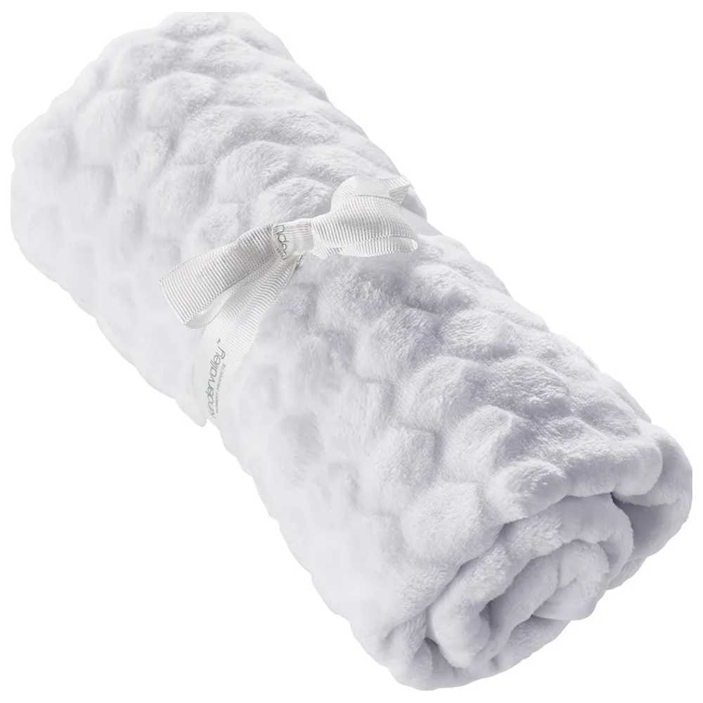 كيندر فالي - بطانية قرص عسل - أبيض