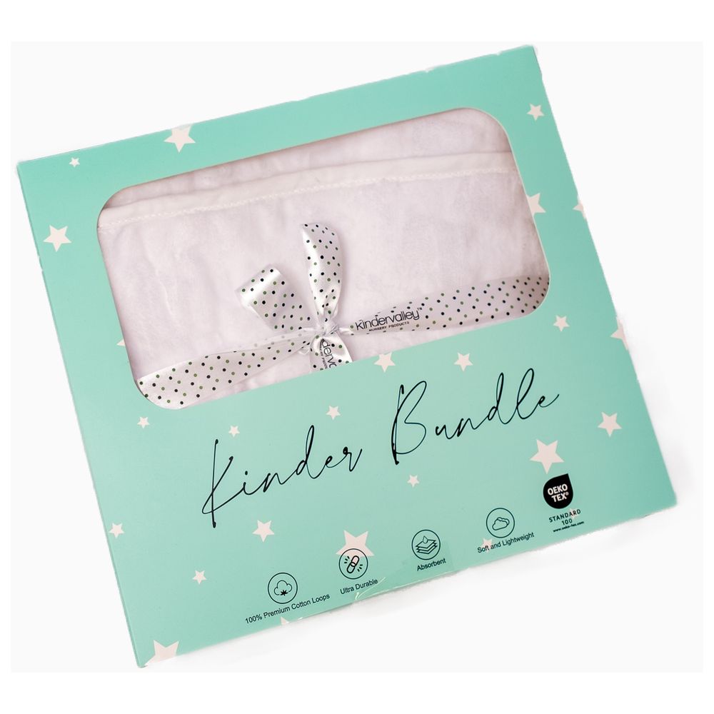 كيندر فالي - بطانية قرص عسل - أبيض