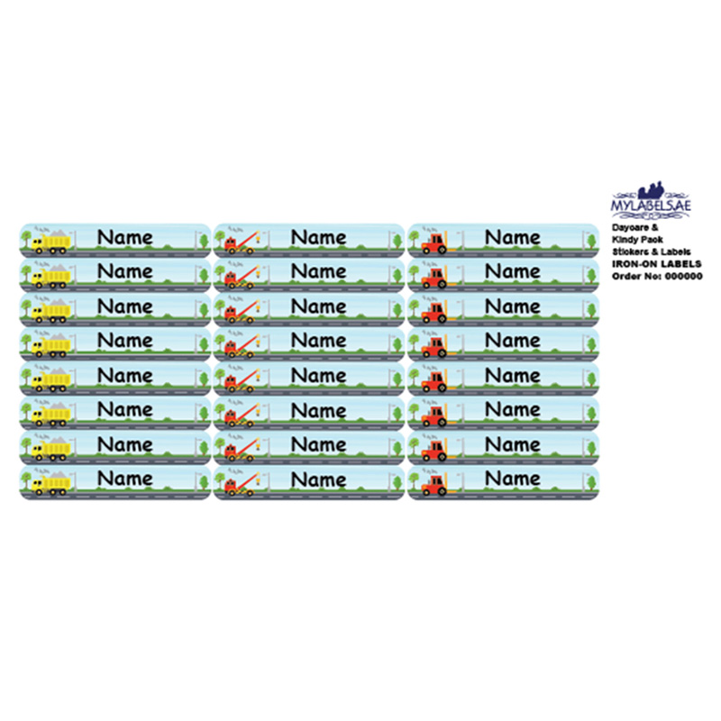 Mylabels - Personalized Iron On Labels - Heavy - Duty Truck - Pack of 50